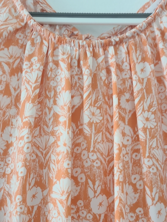 LC Lauren Conrad Tops - LC Lauren Conrad Women's Orange/White Floral Comfy Soft Business Casual Sz S